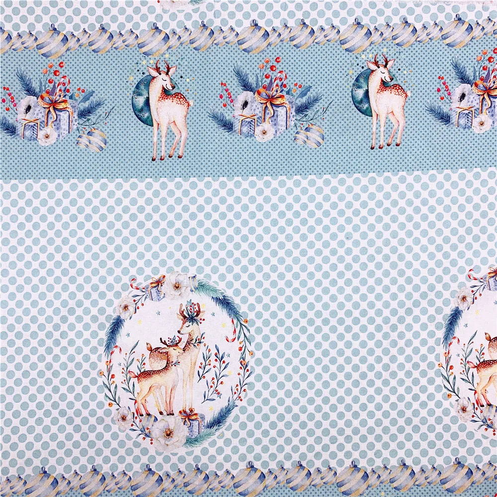 Хлопковая ткань с рождественским оленем шириной 110 см лоскутное шитье стеганая