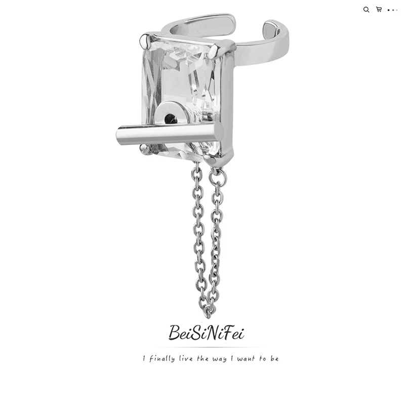 

Кольца из нержавеющей стали для женщин, модные аксессуары в стиле ins, уникальные креативные кольца с кисточками и цепочкой в стиле хип-хоп и ...