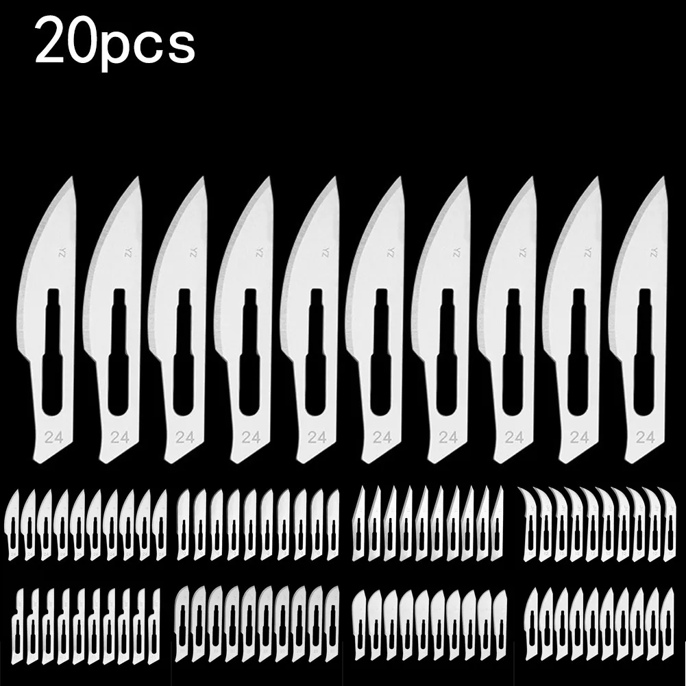 

20pcs Stainless Steel Knife Blades Engraving Craft Knives Cutter Graver Screen Film DIY Cutting Tool Hand Tools