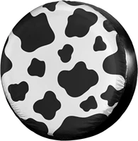lovely animal white cow print spare tire cover waterproof dust proof uv sun wheel tire cover fit suitable for most vehicles