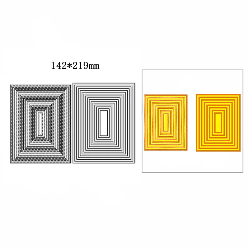 

2022 новая длинная квадратная сборная рамка ремесло тиснение пресс-форма металлические пресс-формы для декоративного скрапбукинга альбома и...
