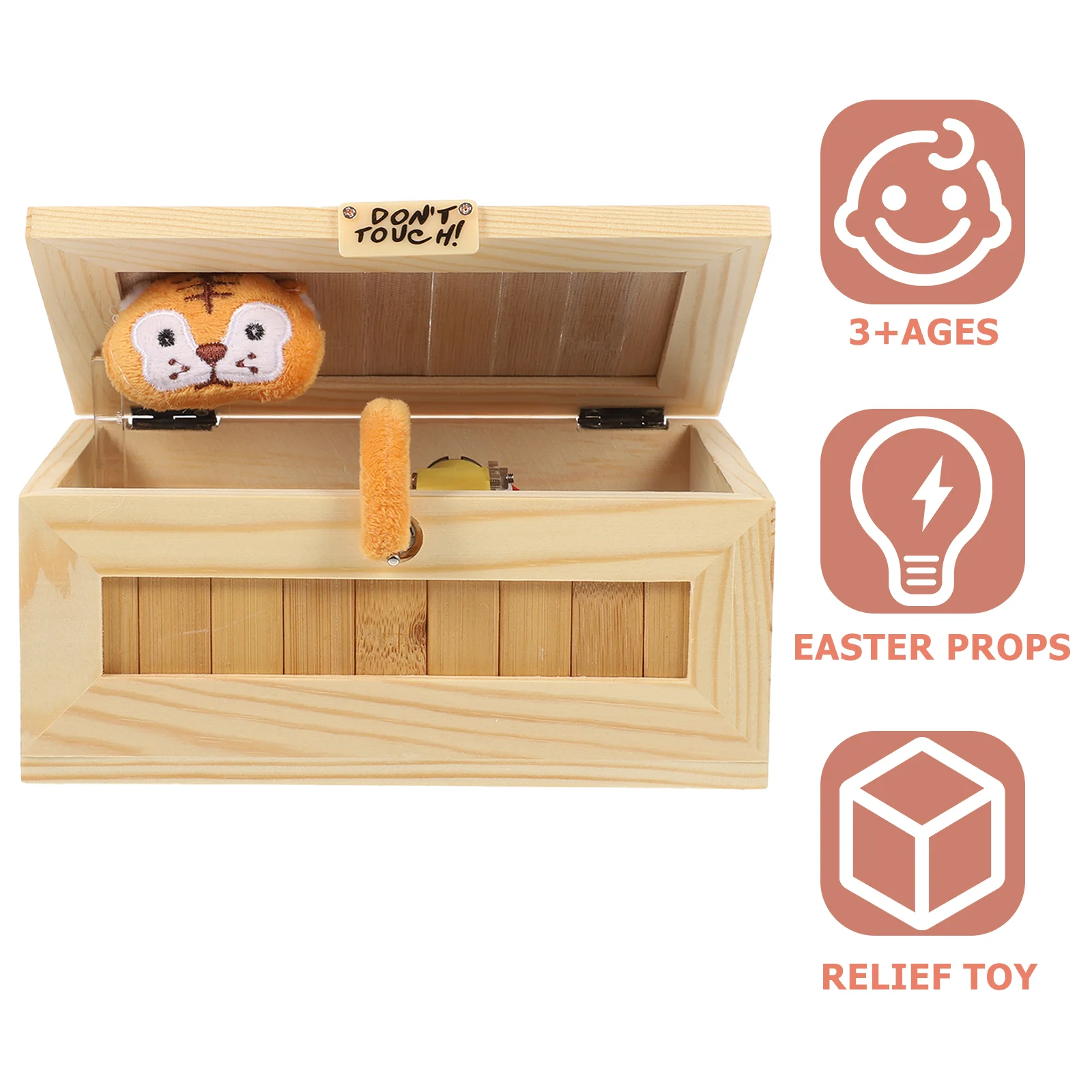 

Wood Box Tricky Toys Urban Spoof Tiger Toy Creative Toy Horror Boring Box Toy for Kids Friends