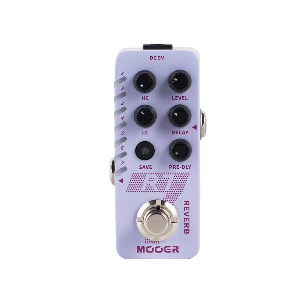

MOOER R7 Digital Reverb Guitar Effect Pedal Built-in 7 Classic Reverb Effects "Trail On" Function Buffer Bypass New Micro Pedal