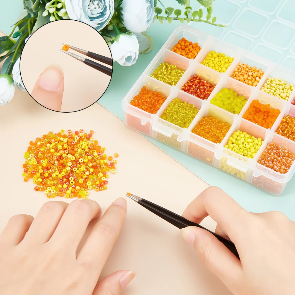 1Box 3mm Mixed Color Glass Seed Beads Round Loose Spacer Bead for Jewelry Making Necklace Bracelet Earring DIY Craft Supplies