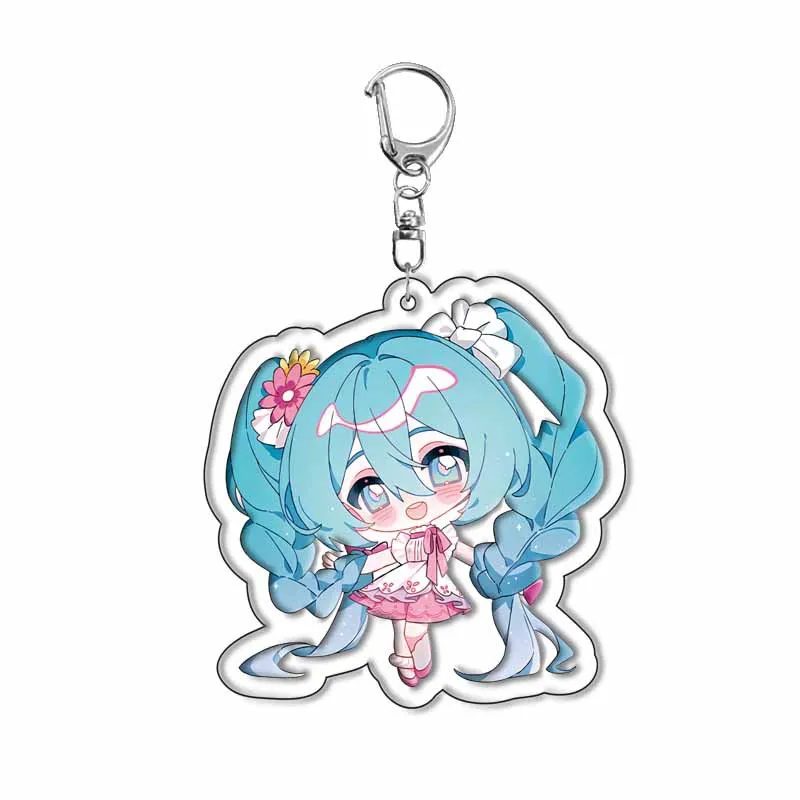 Фото HATSUNE MIKU акриловый брелок принцессы 55 мм аниме мультфильм брелок для ключей виртуальный идол подарок №4