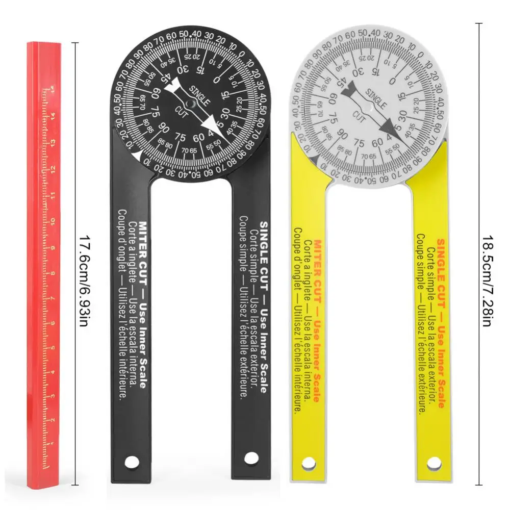 

Woodworking Scale Mitre Saw Protractor Angle Level with Marking Pencil Carpenter Angle Finder Measuring Ruler Meter Gauge Tools