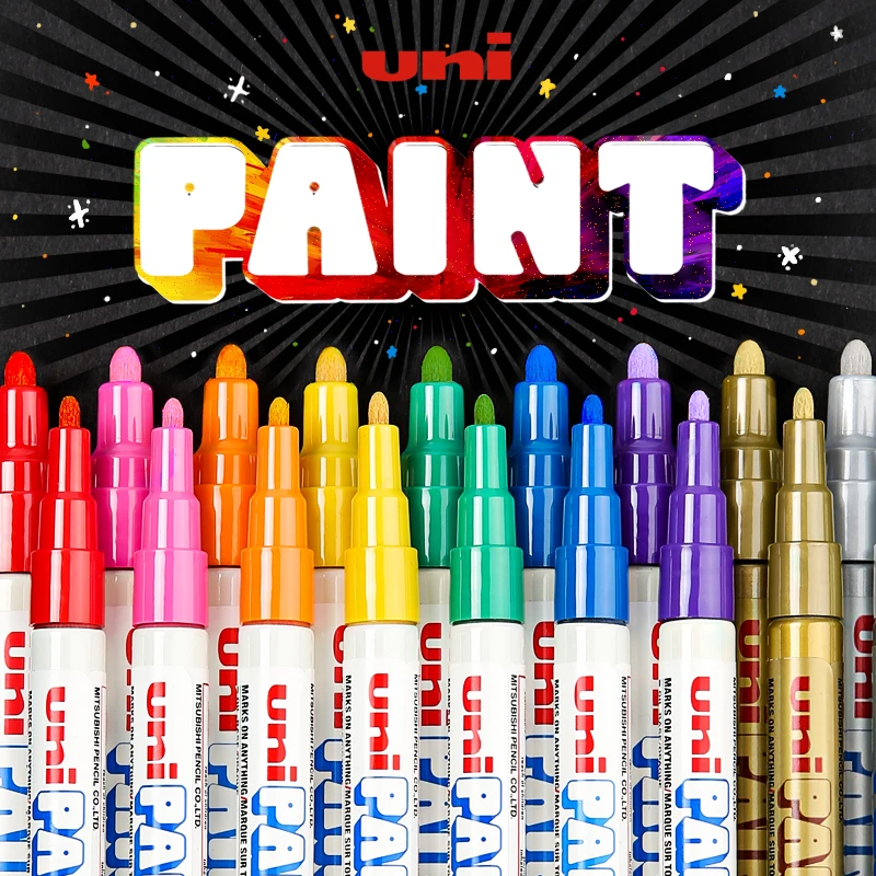 

Uni 1PCS Colorful Paint Poscas Marker Waterproof School Stationery PX-20/21 Permanent DIY Graffiti Pen Stone Ceramic Glass
