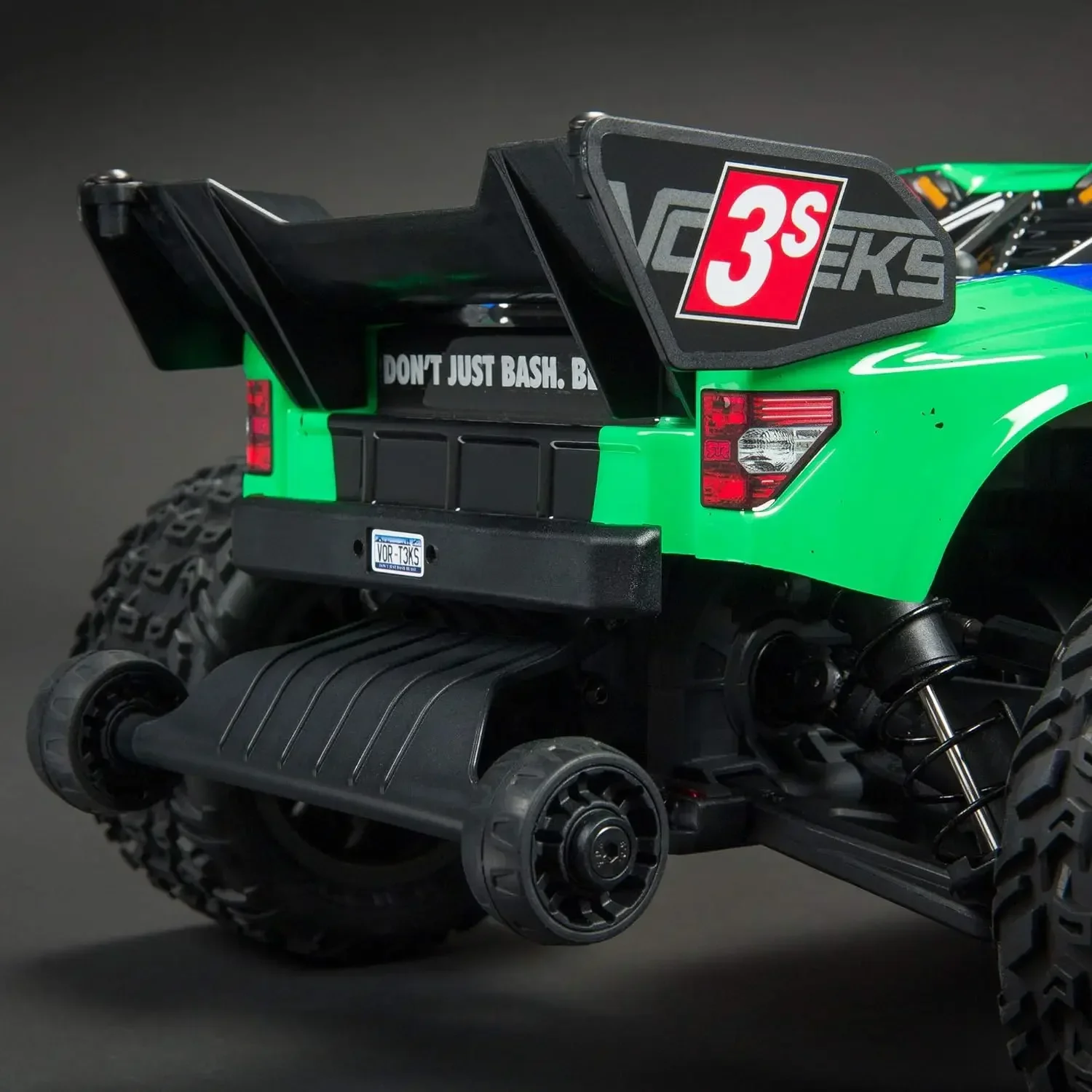 Фото Радиоуправляемый грузовик AFor ARRMA 1/10 VORTEKS 4X4 3S BLX Stadium Truck RTR (аккумуляторы и зарядное устройство в комплект не входят), зеленый, ARA4305V3T3 №2