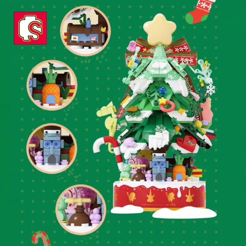 SEMBO Губка Боб строительные блоки Рождественский подарок Рождественская елка