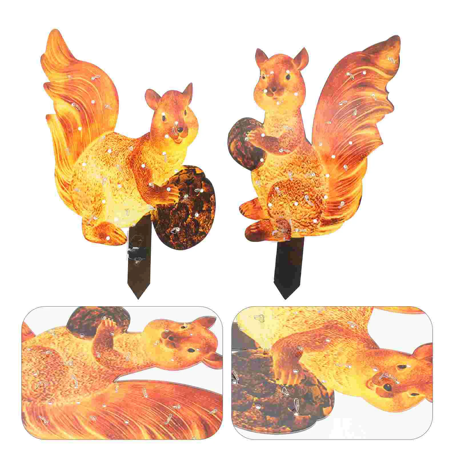 

2Pcs Lawn Lamps Courtyard LED Lamps Squirrel Shaped LED Lamps Lawn Animal Design Lamps for Lawn Home Decor Garden