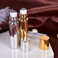 5ml metal roller refillable bottle essential oils roll on glass perfume bottles cosmetics container lotion spray atomizer