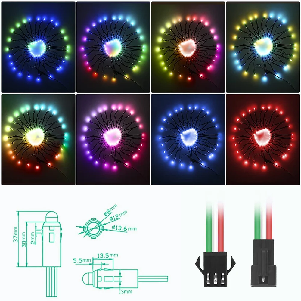 Полноцветные светодиодные пиксельные гирлянды WS2811Full Color постоянный ток 5 В/12 В