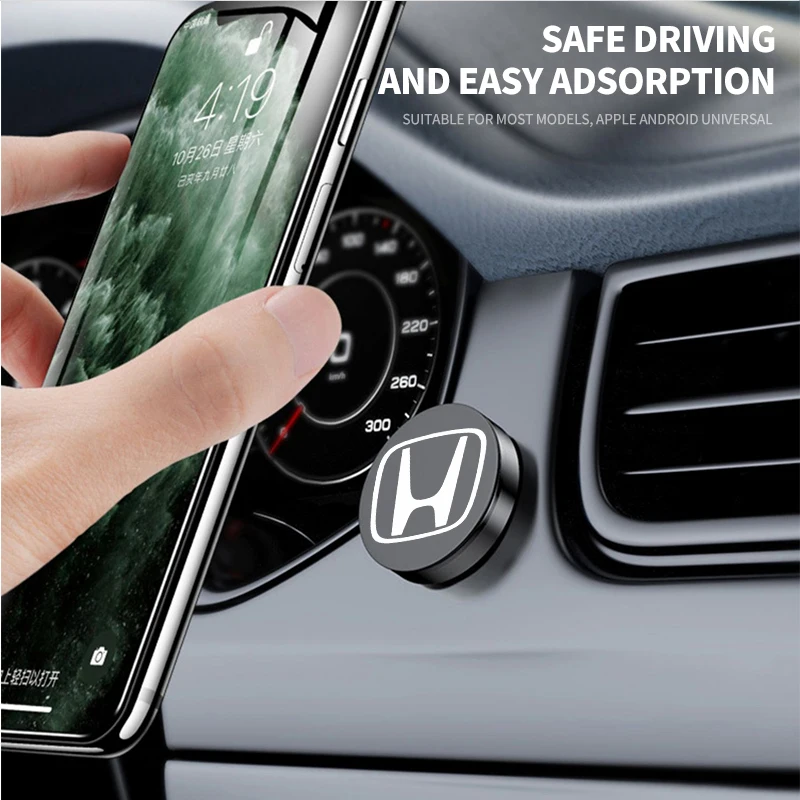 Круглый магнитный держатель мобильного телефона для Honda Civic Fit Jazz Accord CRV HRV City Odyssey