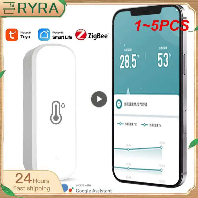 

Умный гигрометр Tuya Zigbee/Wi-Fi, устройство для измерения влажности и температуры в помещении, дистанционное управление через приложение, работает с Alexa, 1-5 шт.