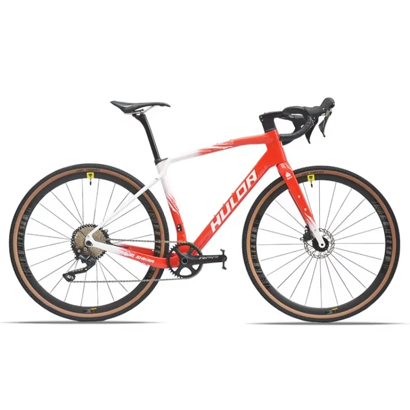 Фото Велосипед Haluada Gravel Road Bike 700X40C, карбоновый, с полностью скрытой внутренней проводкой тросов, 10-скоростной, с двойными дисковыми тормозами №1