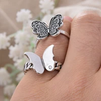 30 silver plated sweet butterfly hot sell lady finger ring promotion jewelry for women valentines day gifts