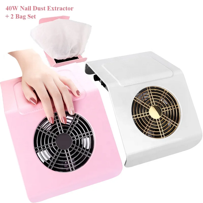 

Nail Dust Collector Machine for Manicure Pedicure Tools Strong Suction Nails Art Tool 40W Nail Fan for Manicure Vacuum Cleaner