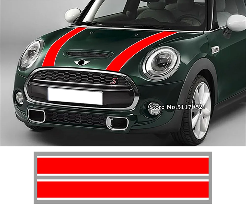 

Car Hood Sticker Engine Cover Bonnet Stripe Decal For MINI Cooper R55 R56 R60 F54 F55 F56 F60 R50 R53 R58 R59 R61R57 Accessories