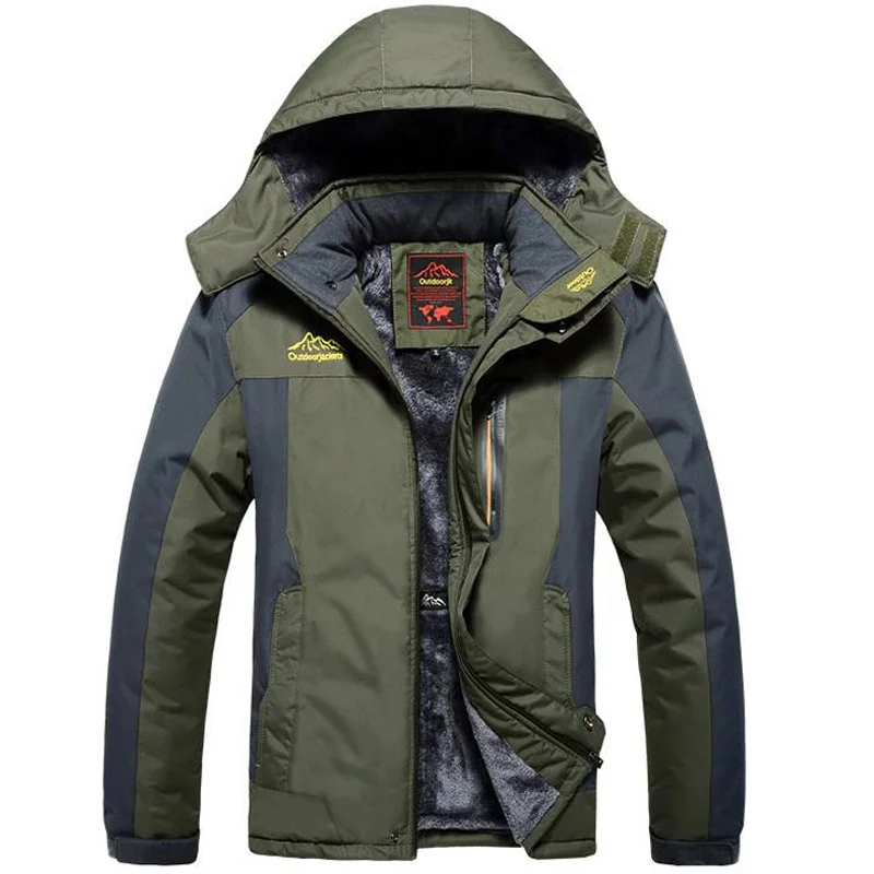

Winter Jacket Men Outdoors Windbreaker Plus Velvet Thicken Jackets jaqueta masculina inverno Mens Keep Warm Overcoat 9XL Parka