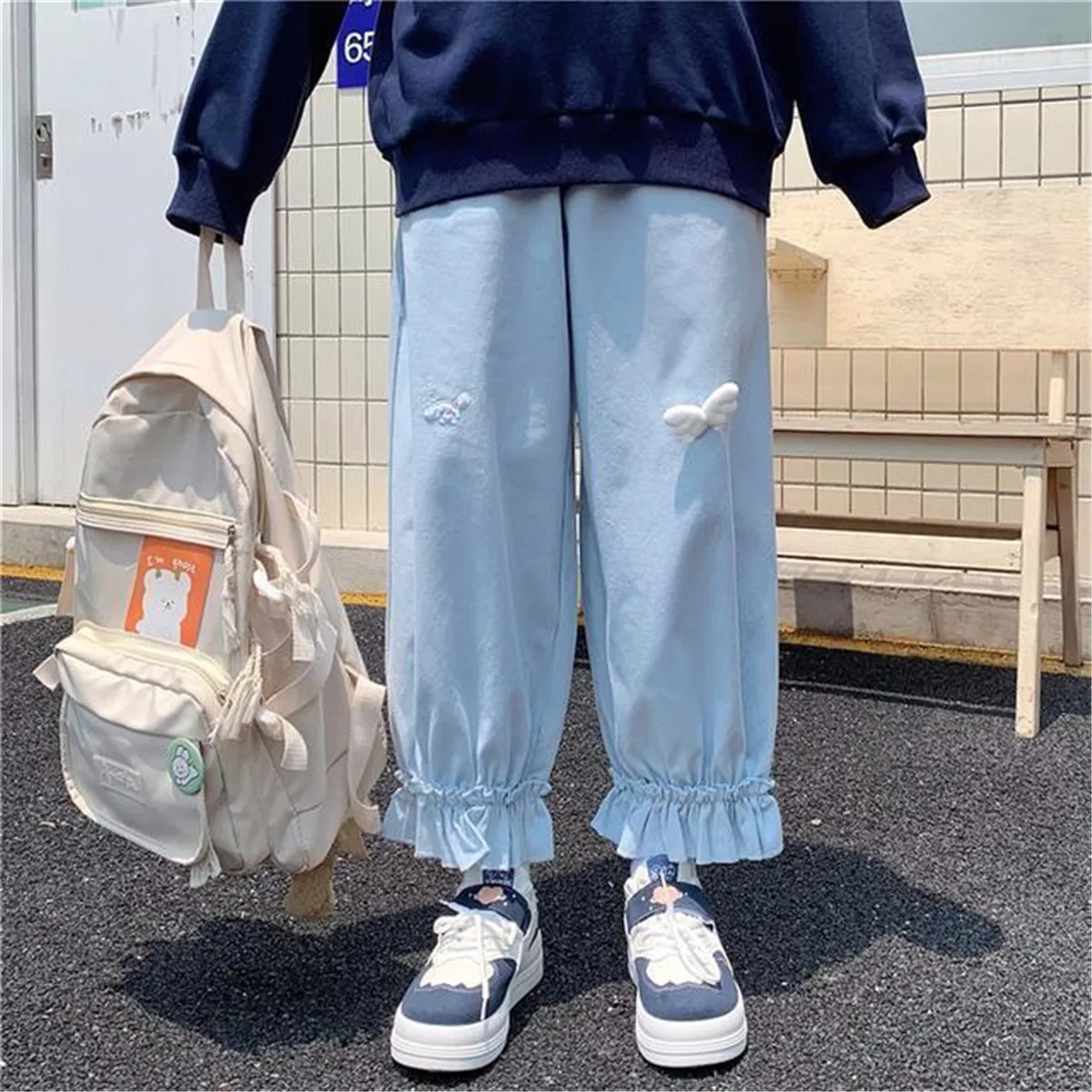 

Брюки-карго женские с принтом собаки, милые свободные штаны в уличном стиле, забавные аниме штаны в стиле Харадзюку, в стиле ольччан, Осень-з...