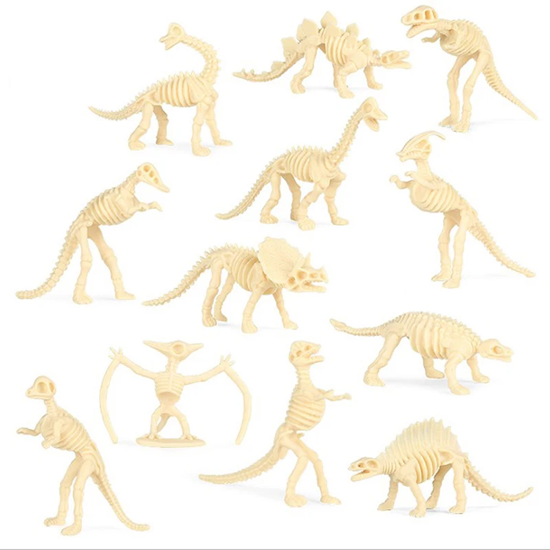 

12pcs Dinosaur Toys Fossil Skeleton Simulation Model Set Mini Action Figure