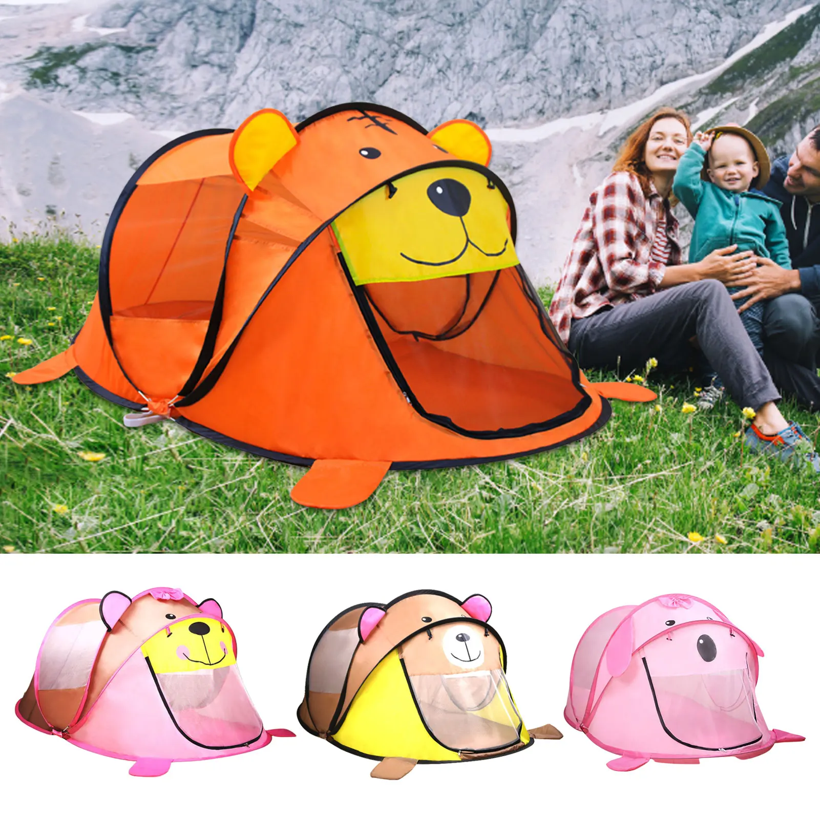 

Portable Tiger Children's Tent Cartoon Animal Kids Play House Outdoors Large Pop Up Toy Tent Indoor Nets Baby Ball Pool Pit Toys