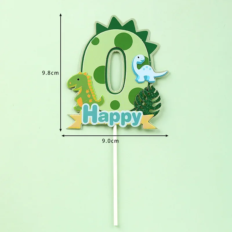 

0-9 цифр, топпер для торта, счастливые динозавры, детский счастливый Фотофон, украшение для торта «сделай сам»
