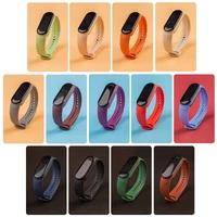 fashion silicone weave watch strap for xiaomi mi m3 m4 m5 m6 tpu band bracelet watchband for miband 3 4 5 6 mi band
