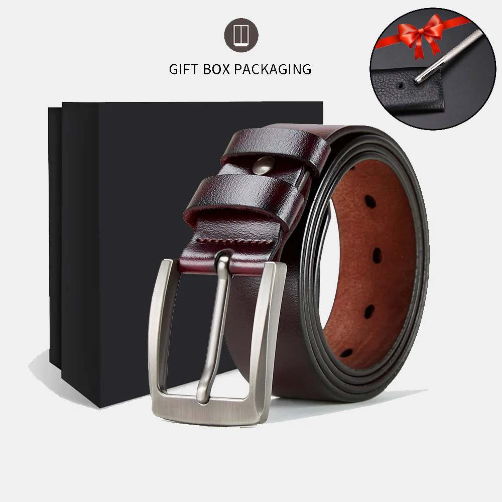 Мужской джинсовый ремень из натуральной кожи повседневный стиль унисекс