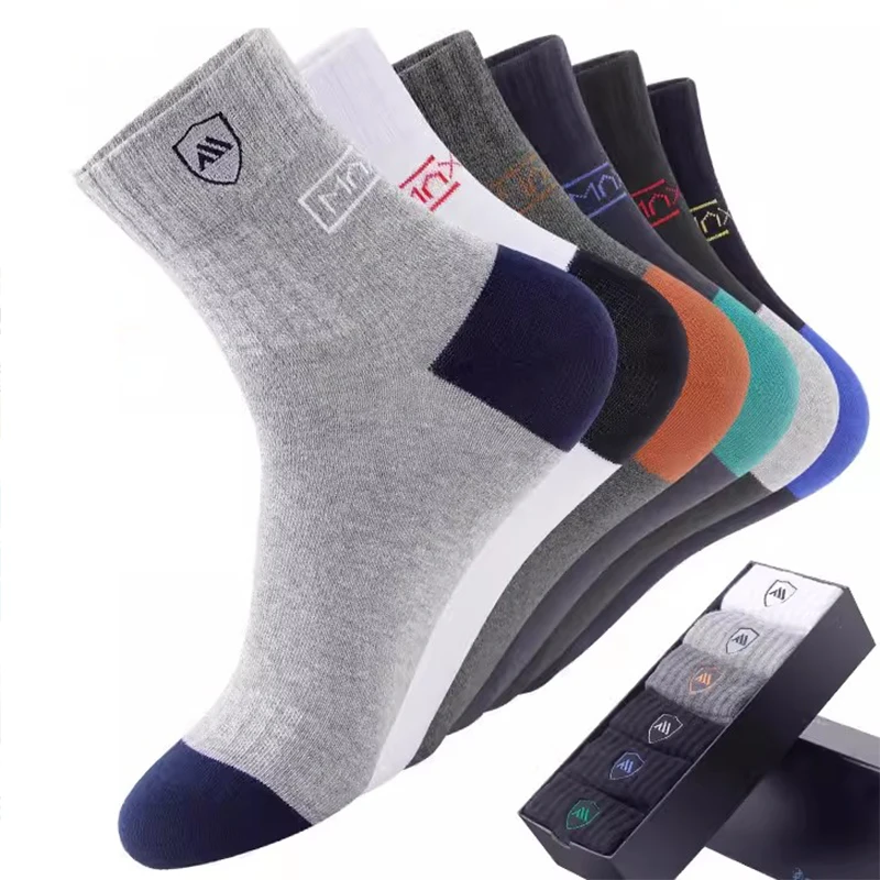

5 Pairs High-quality Bamboo Fiber Socks Breathable Deodorant Business Men Tube Socks for Autumn Spring Summer Plus Size EU 38-45