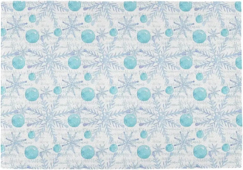 

Blueangle Christmas Ball Snowflake Placemats Set of 4 Placemats Christmas DecorationTable Mat Anti Slip Heat Insulation PlaceMat