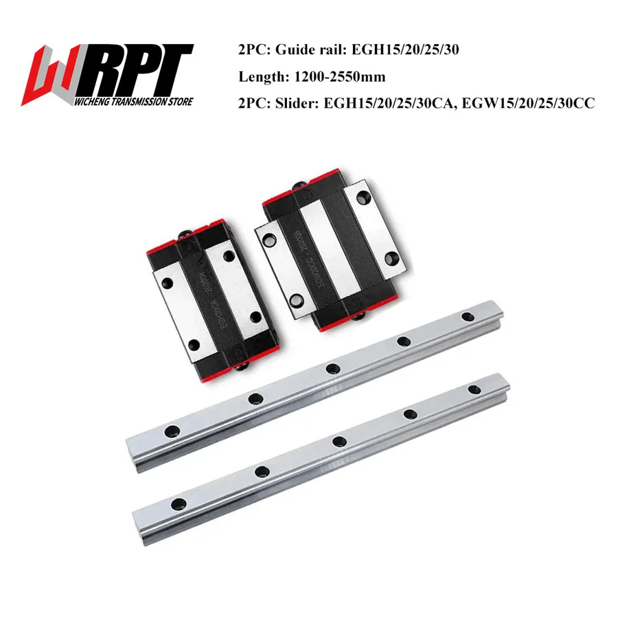 2 шт. линейная направляющая EGH15 EGH20 EGH25 EGH30 длина 1200-2500 мм с EGH/EGW15/20/25/30CA/CC каретки