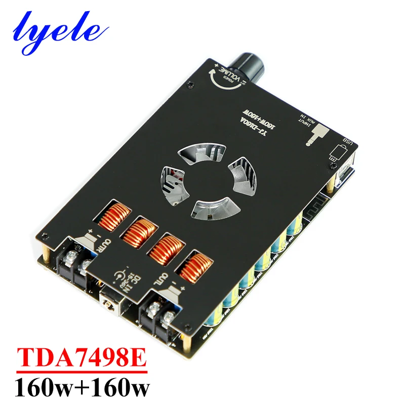 

160w*2 TDA7498E 2-channel Digital Power Amplifier Board Class D Amplifier High Power Support AUX Input Bluetooth 5.0 Audio
