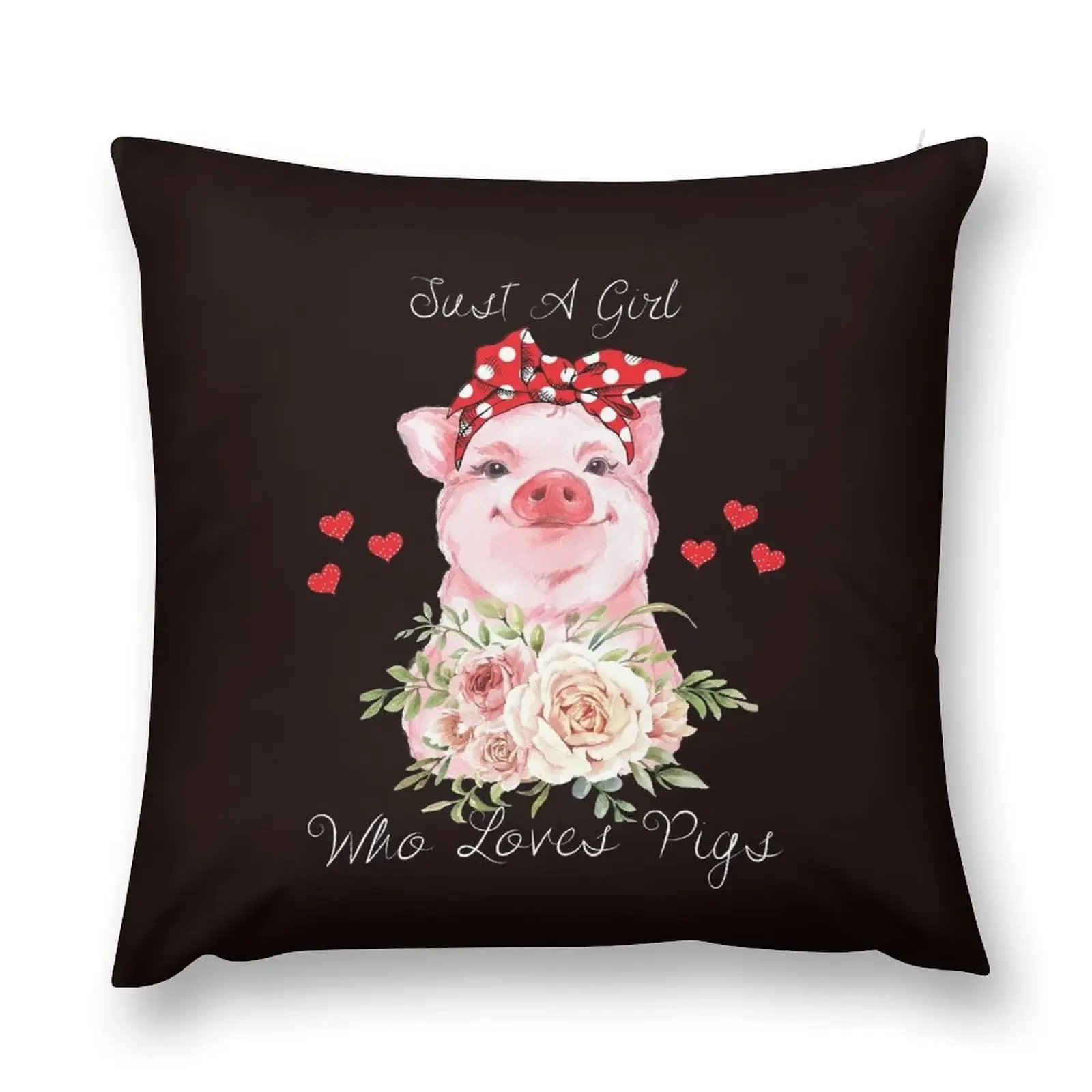 Милая подушка Просто девочка которая любит свиньи аниме рождественские