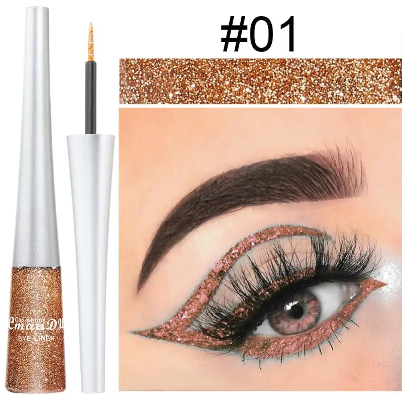 

CMAADU 16color 2 In 1 Glitter Liquid Eyeliner Eye Shadow Waterproof Long-lasting Makeup With Shiny Sequins Brighten Eye TSLM2