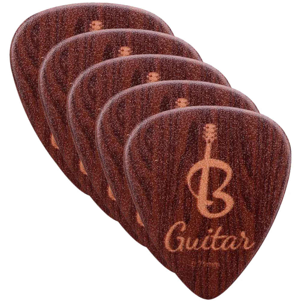 

5 Pcs Guitar Picks Medium Finger Bass Celluloid Wood Thumb Ukulele Plectrum Acoustic