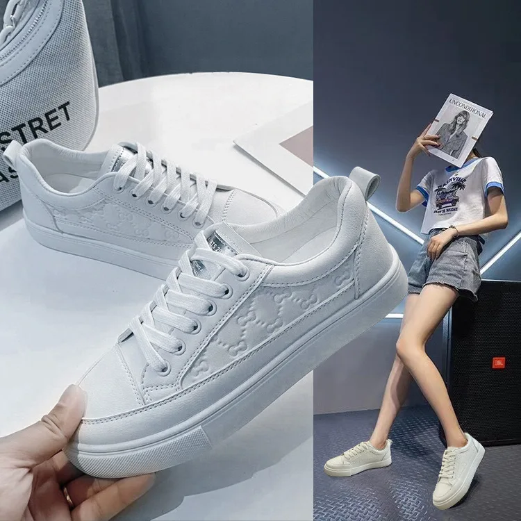 

Flat White Shoes for Women 2022 New Board Shoes Breathable Korean Version Casual Shoes for Women Sneakers Zapatillas De Deporte