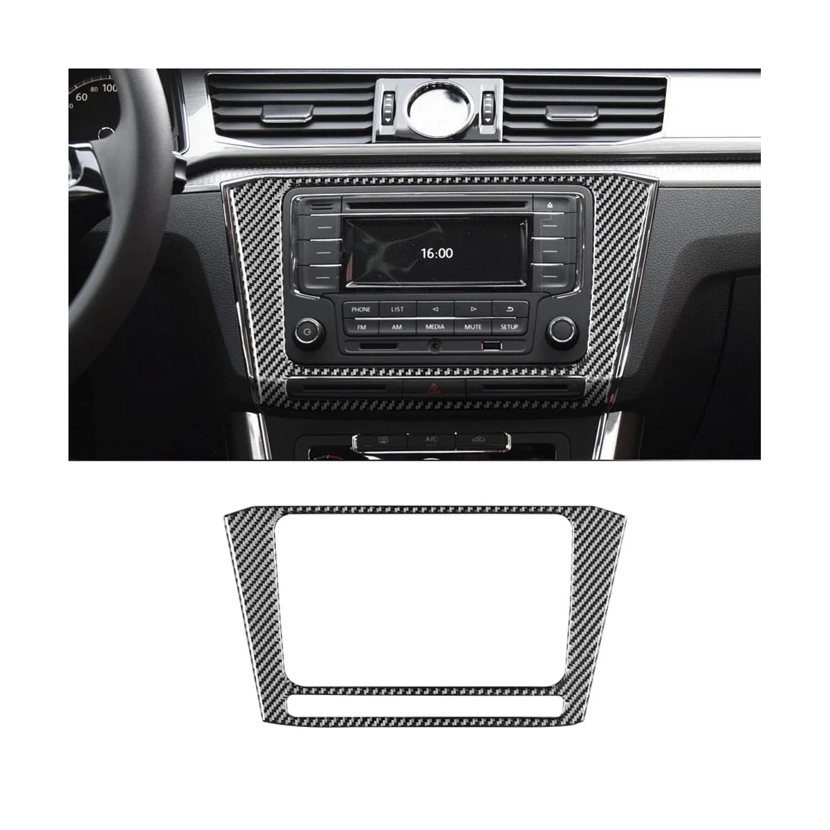 Автомобильная Центральная панель управления навигацией из углеродного волокна