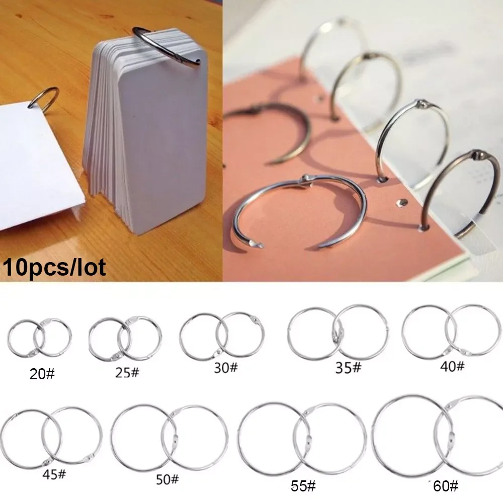 

10pc Notebook Loose Leaf Binder Book Binder Hinged Rings Circle Book Hoops Album Ring Scrapbook Binding Craft Photo Album Split