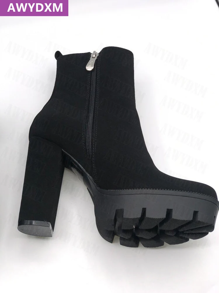 Women's Shoes New 2021 Boots Pumps Party Wedding Dress High Heels Women Goth Platform Winter Fashion Zip Shoe | Обувь