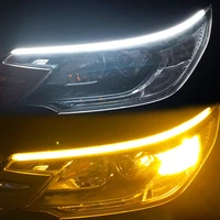 2pcs led car daytime running light flexible waterproof drl led auto headlight strip tube lamp turn signal decorative lights 12v