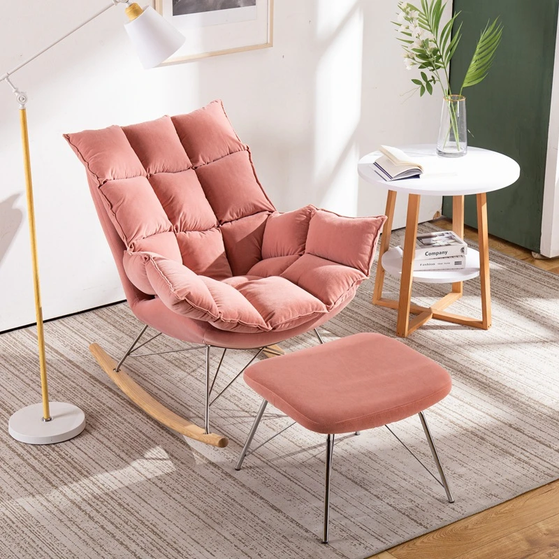 

Nordic Living Room Home Furniture Lazy Sofas Modern Simple Bedroom Small Apartment Lounge Chairs Balcony Leisure Rocking Chair