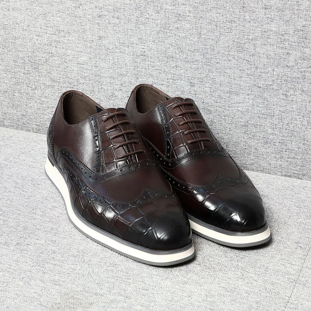 Туфли-оксфорды мужские на плоской подошве Элегантные повседневные из