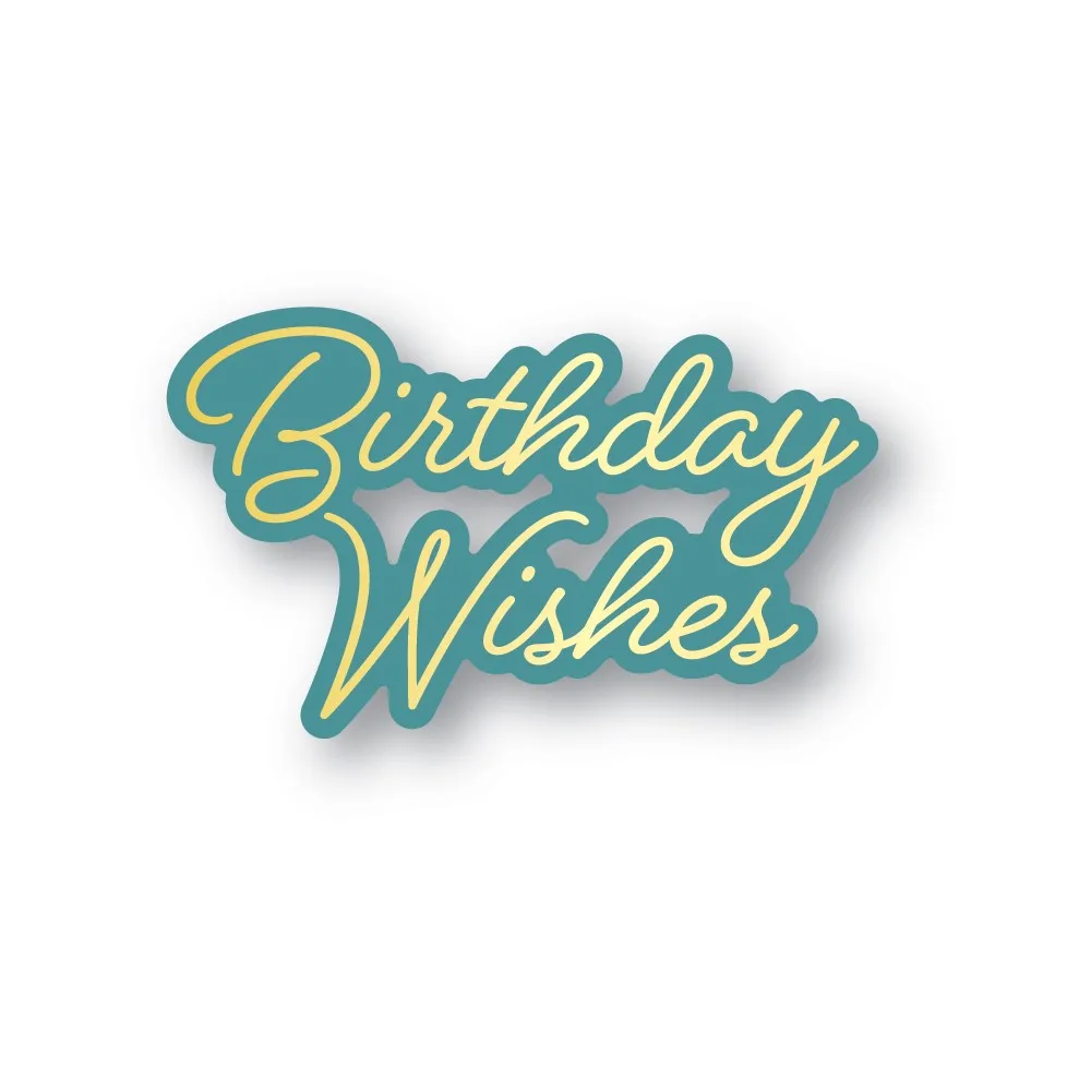 

2022 New Birthday Wishes Scripts Metal Cutting Dies Hot Foil Plate Diy Scrapbooking Greeting Cards Paper Decor Embossing Molds