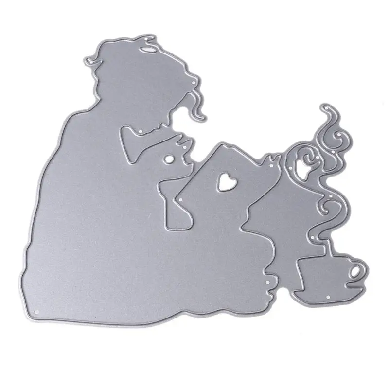 

Металлические Вырубные штампы для чтения девушек, зеркальная бумажная карточка, штамповка, декоративное ремесло