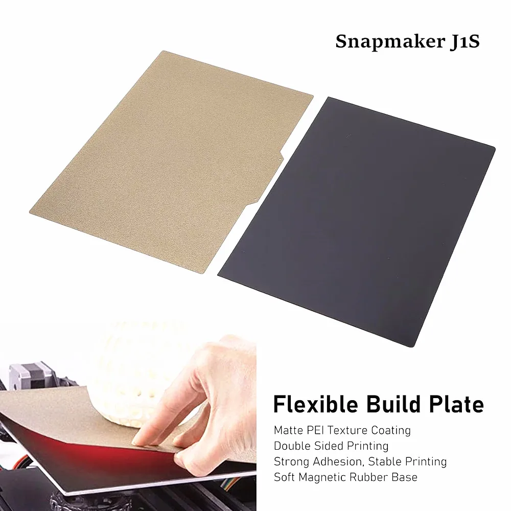 Фото Лист PEI 330x225 мм для 3D-принтера Snapmaker J1S, комплект гибких строительных пластин, хит продаж, двухсторонняя текстурированная магнитная горячая кровать PEI №1