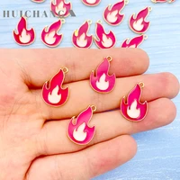 10pcs 2020mm alloy drop oil rock flame charm for earrings making accessories pendants necklace bracelet diy jewelry findings