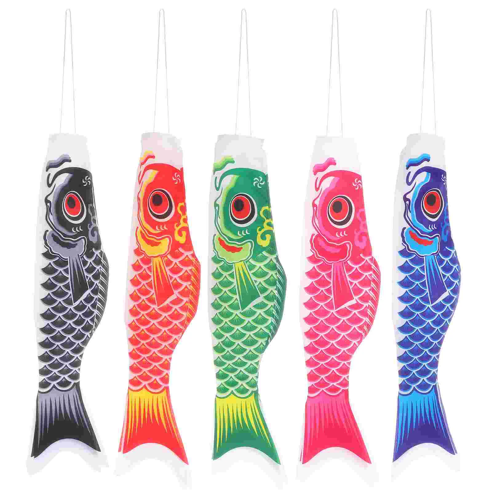

5pcs Windsock Flag Japanese Carp Hanging Garden Decor Streamer Outdoor Wind Windsocks Koinobori Kite Socks Decorative