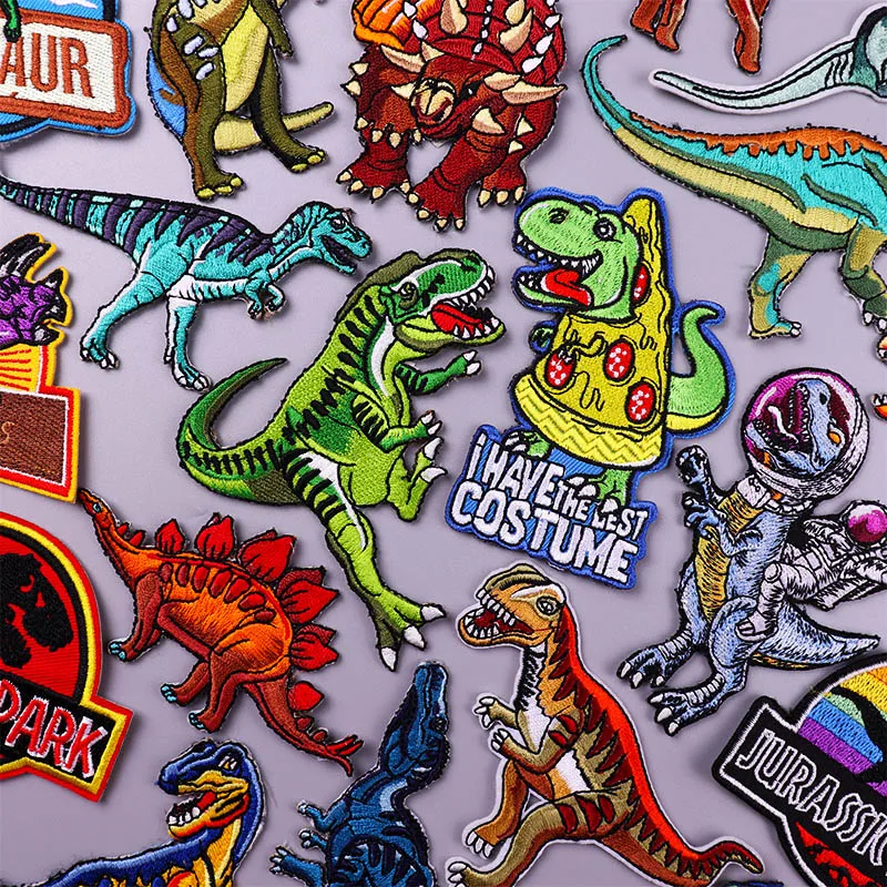 

Prajna Dinosaur Patch Iron On Patches On Clothes Embroidered Patch Jesus Stickers Patches For Clothing Stripes Applique DIY