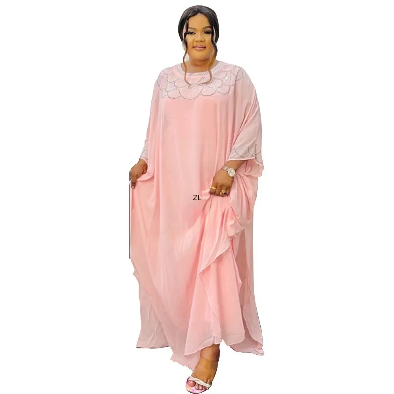 

African Plus Size Dresses for Women Summer Fashion African Long Sleeve O-neck Polyester Long Party Dress Dashiki African Dresses